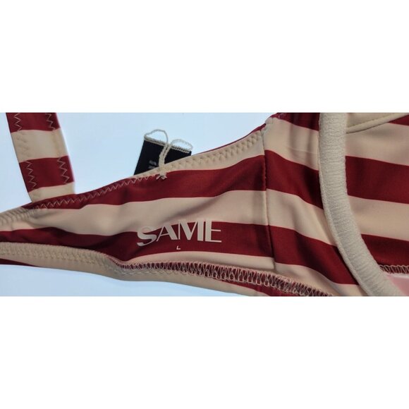 SAME LOS ANGELES 2 PC BIKINY WOMENS The Lady Bra And Rucched Bottom Stripped LAR - Picture 11 of 14